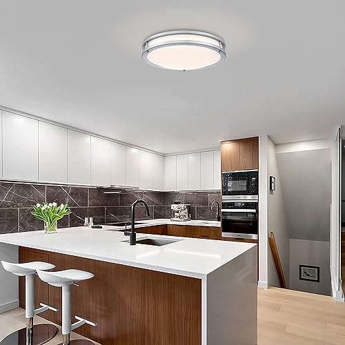 16” Brushed Nickel Flush Mount Ceiling Light Fixture