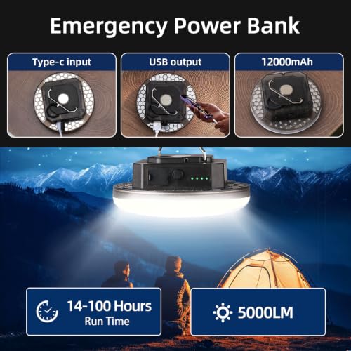 Rechargeable Camping Tent Light Portable LED Camp Lantern