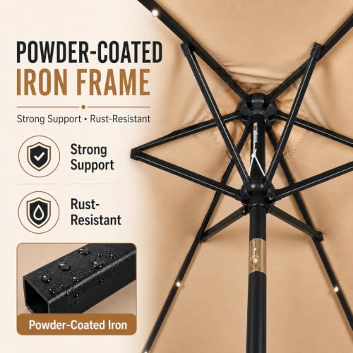 7.5FT Solar Patio Umbrella w
