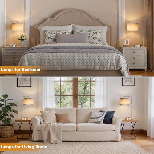 Brown Bedside Lamps Set of 2 (2 Count)