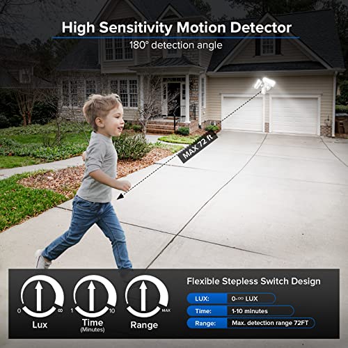 38W 5000LM Motion Sensor Outdoor Lights