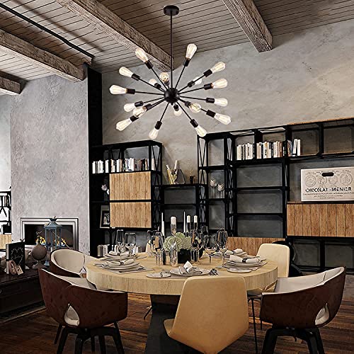 18 Light Black Sputnik Light Fixture