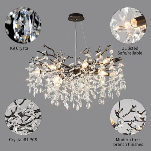 32 Inch Black Crystal Chandelier 10