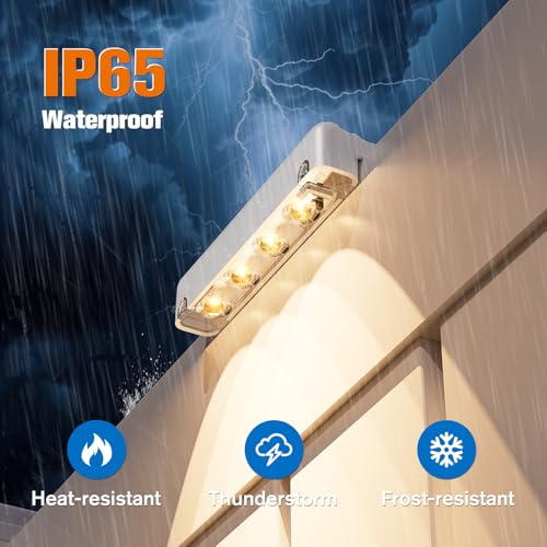 Solar Fence Lights Outdoor 8 Pack (8 Count)