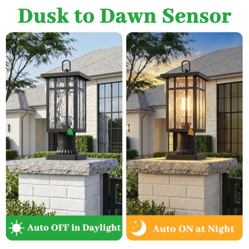 Dusk to Dawn Outdoor Post Light with Pier Mount Base