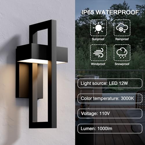 Modern Outdoor Wall Lights 3000K Integrated LED Outdoor Wall Sconces Lighting