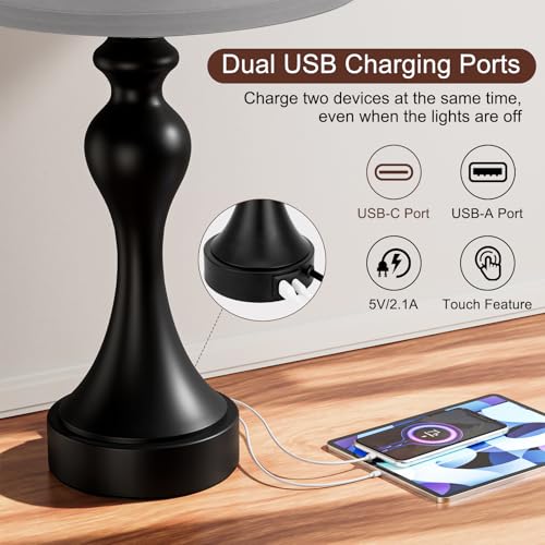 Touch Lamps for Nightstand (2 Count)