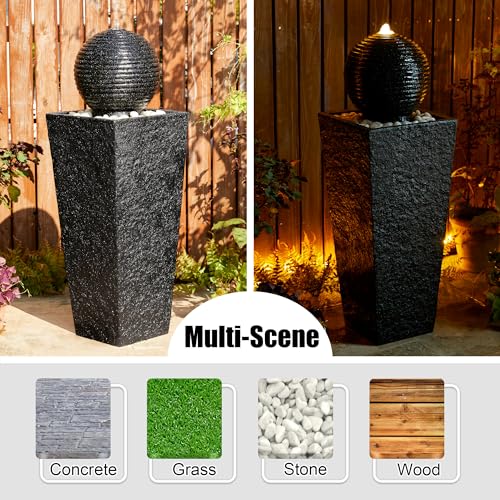 Outdoor Water Fountain with LED Light