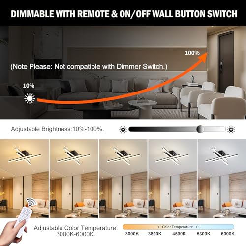 Modern LED Ceiling Light with Remote