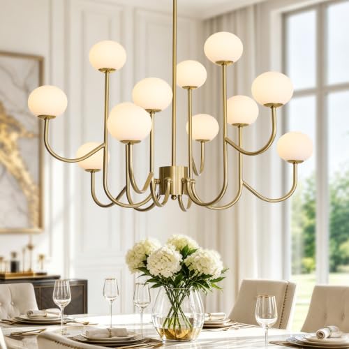 31.5″ Gold Sputnik Chandeliers for Dining Room Light Fixture