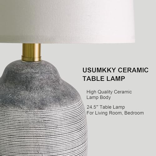 24.5" Vintage Ceramic Table Lamp with 5FT Cord