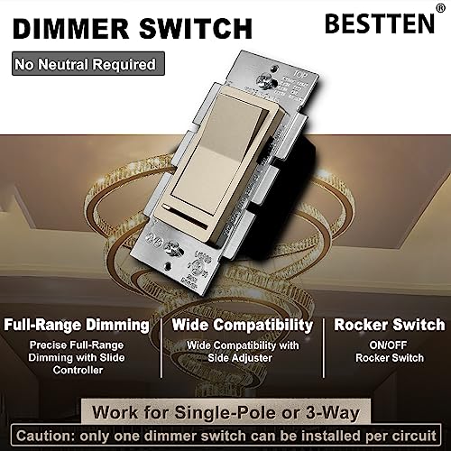 Matte Champagne Gold Dimmer Light Switch