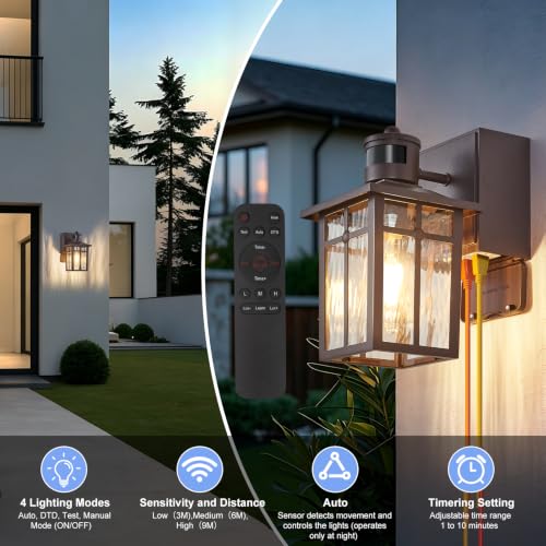 Porch Light with GFCI Outlet with Remote (2 Count)