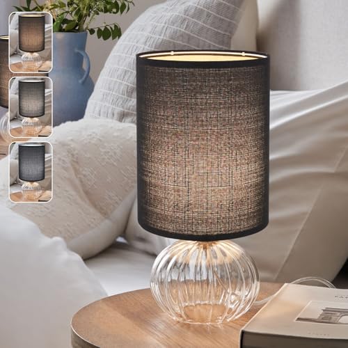 Black Linen Tall Drum Lampshade