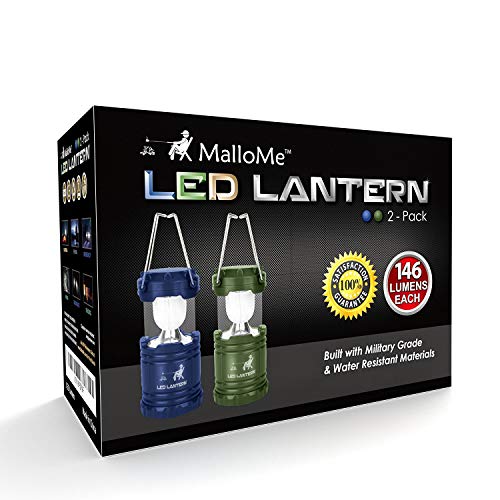 Camping Lantern Green Blue 2 Pack Lanterns for Power Outages (2 Count)