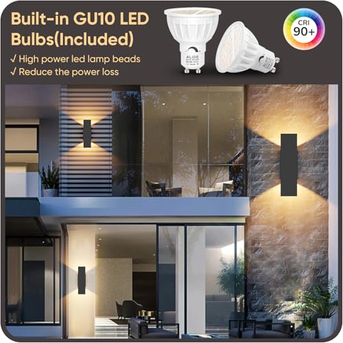 4 Packs LED Up Down Black Wall Light (4 Count)