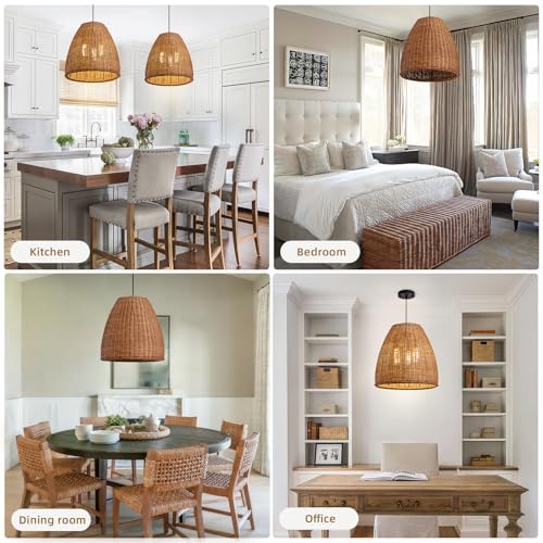 16.5" Rattan Pendant Light