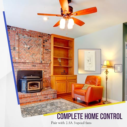 3 Speed Ceiling Fan Control and LED Dimmer Light Switch