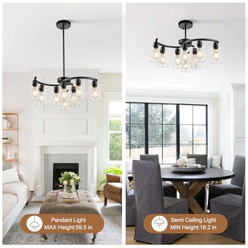 9 Light Modern Farmhouse Chandelier (9 Count)