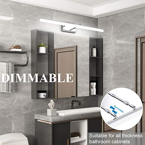 31.5in Dimmable Modern LED Vanity Lights for Bathroom Light Fixtures Over Mirror Chrome Adjustable Bath Lighting