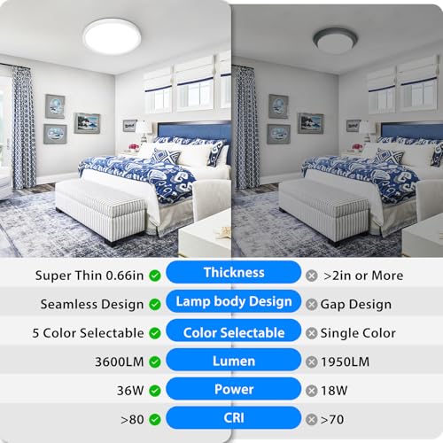 19Inch LED Ceiling Light Flush Mount