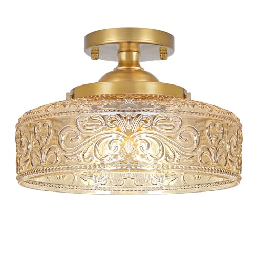 Gold Semi Flush Mount Ceiling Light