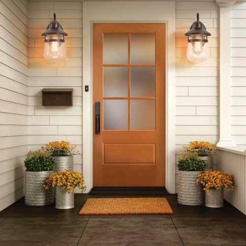Outdoor Wall Sconce with Clear Seeded Glass Shade