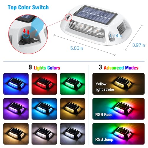 Solar Driveway Lights Dock Deck Lights 4 Pack (4 Count)
