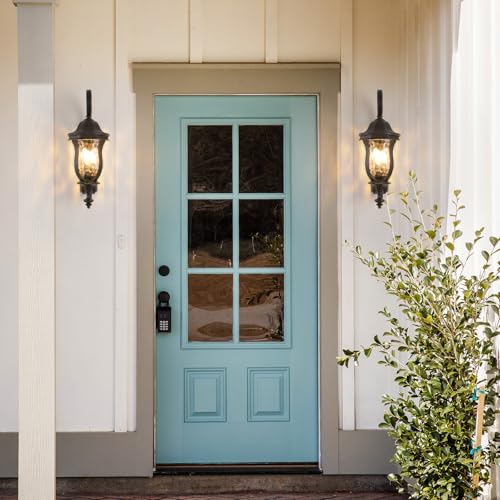 Black Brush Red Exterior Wall Sconces