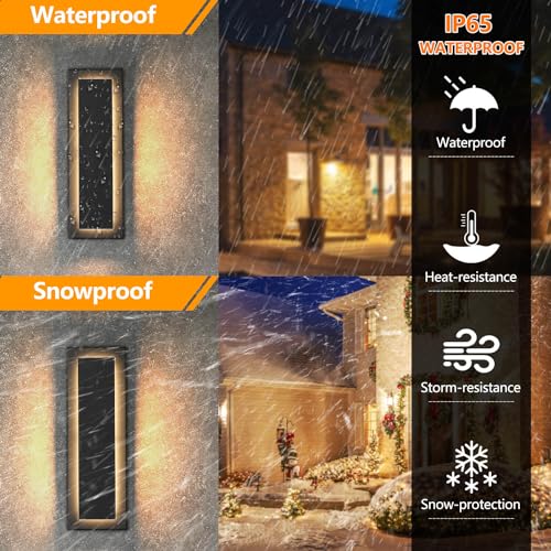 1 Pack Modern LED Outdoor Wall Lights Black Exterior Porch Lights