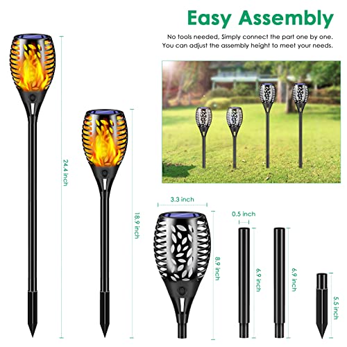 8 Pack Solar Lights Outdoor Flickering Flame Solar Torch Lights (8 Count)