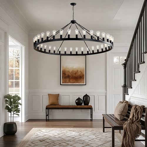 Black Wagon Wheel Chandelier