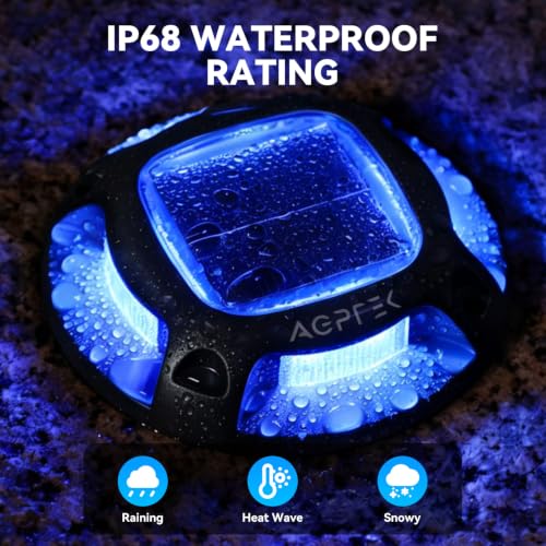 2 Colors in 1 Solar Driveway Lights 1 Pack with Ground Spike Design