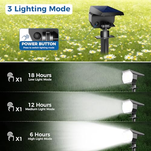 6 Pack Solar Spot Lights Outdoor Waterproof (6 Count)