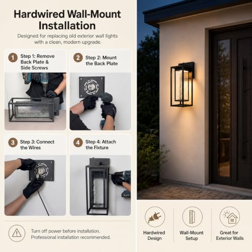 17.7 Inch Dusk to Dawn Outdoor Wall Light