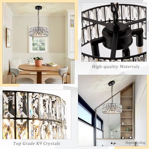 Black Crystal Chandelier 12" 4