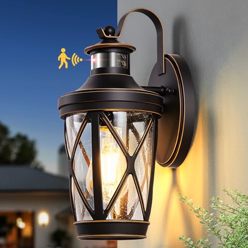 Bronze Outdoor Porch Light (Oil Rubbed Bronze (Gold Trim) / 1-Pack)