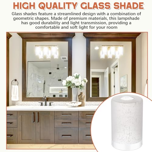 3 Pack White Linen Frosted Glass Lamp Shade 1 (3 Count)
