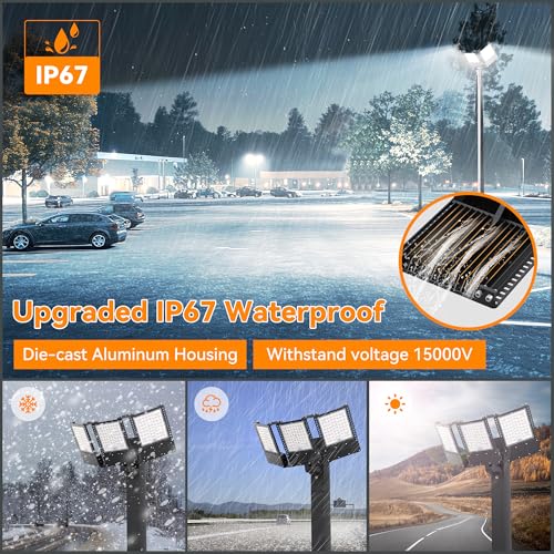 2025 New Upgraded 450W Dusk to Dawn LED Parking Lot Light 67500lm 5000K (3 Count)