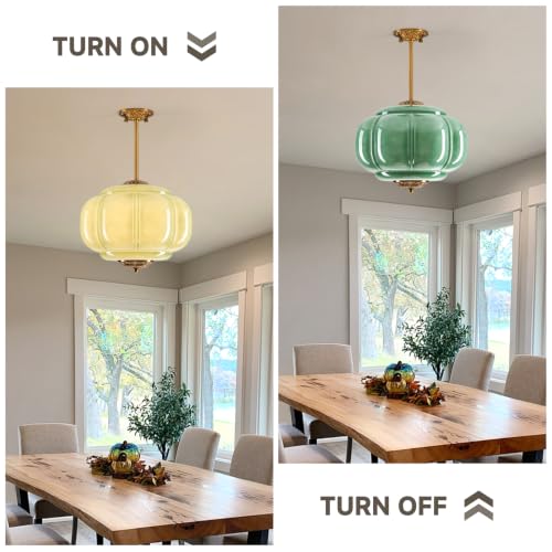Semi Flush Mount Ceiling Light (Green 15")