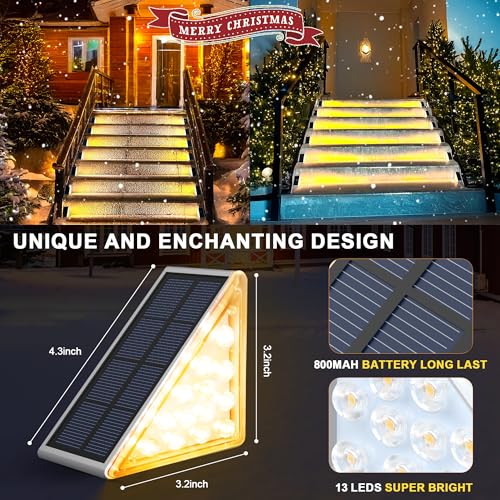 LED Solar Step Lights Waterproof Outdoor Stair Lights (6 Count)