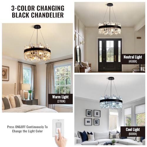 Black Crystal Chandelier for Dining Room