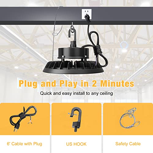 UFO LED High Bay Light 100W 15000LM 5000K High Bay LED Shop Lights