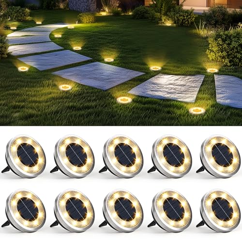 10 Pack Solar Ground Lights Outdoor (10 Count)