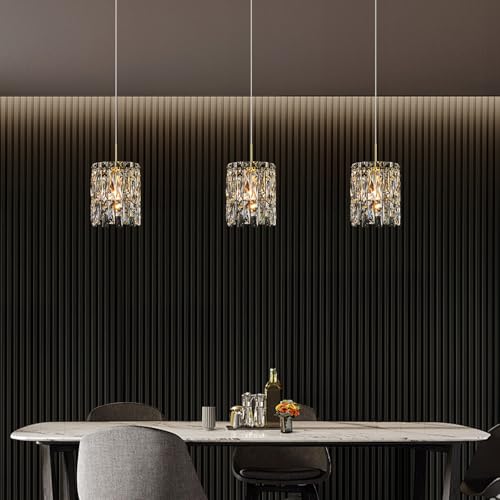 Modern K9 Gold Crystal Pendant Lights Kitchen Island