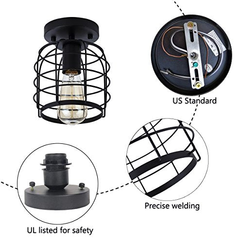 Industrial Vintage Flush Mount Ceiling Light