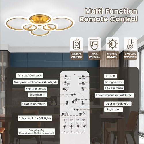 Gold Modern Flush Mount Ceiling Light