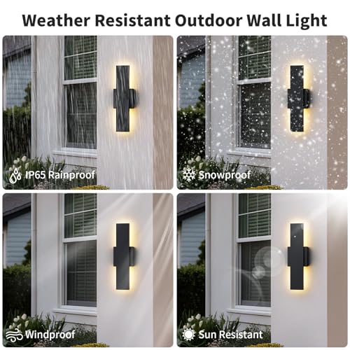 2 Pack 15.75 inch Modern LED Outdoor Wall Light (2 Count)