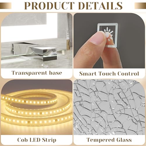 22x20 Inch Lighted Vanity Mirror