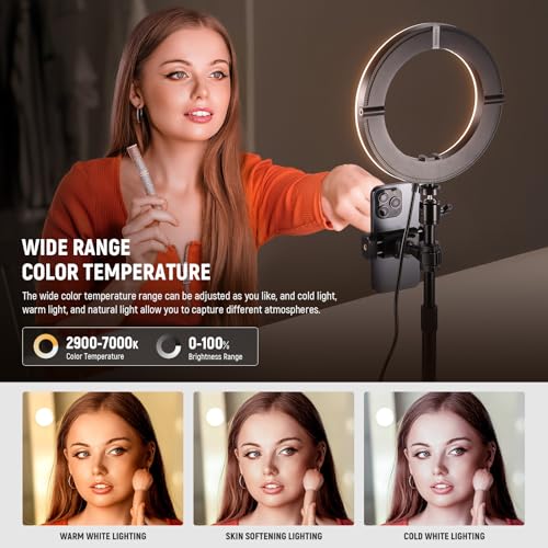 12" 24W High Power Desk Ring Light with Stand
